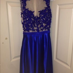 Beautiful Royal Blue Beaded Prom dress